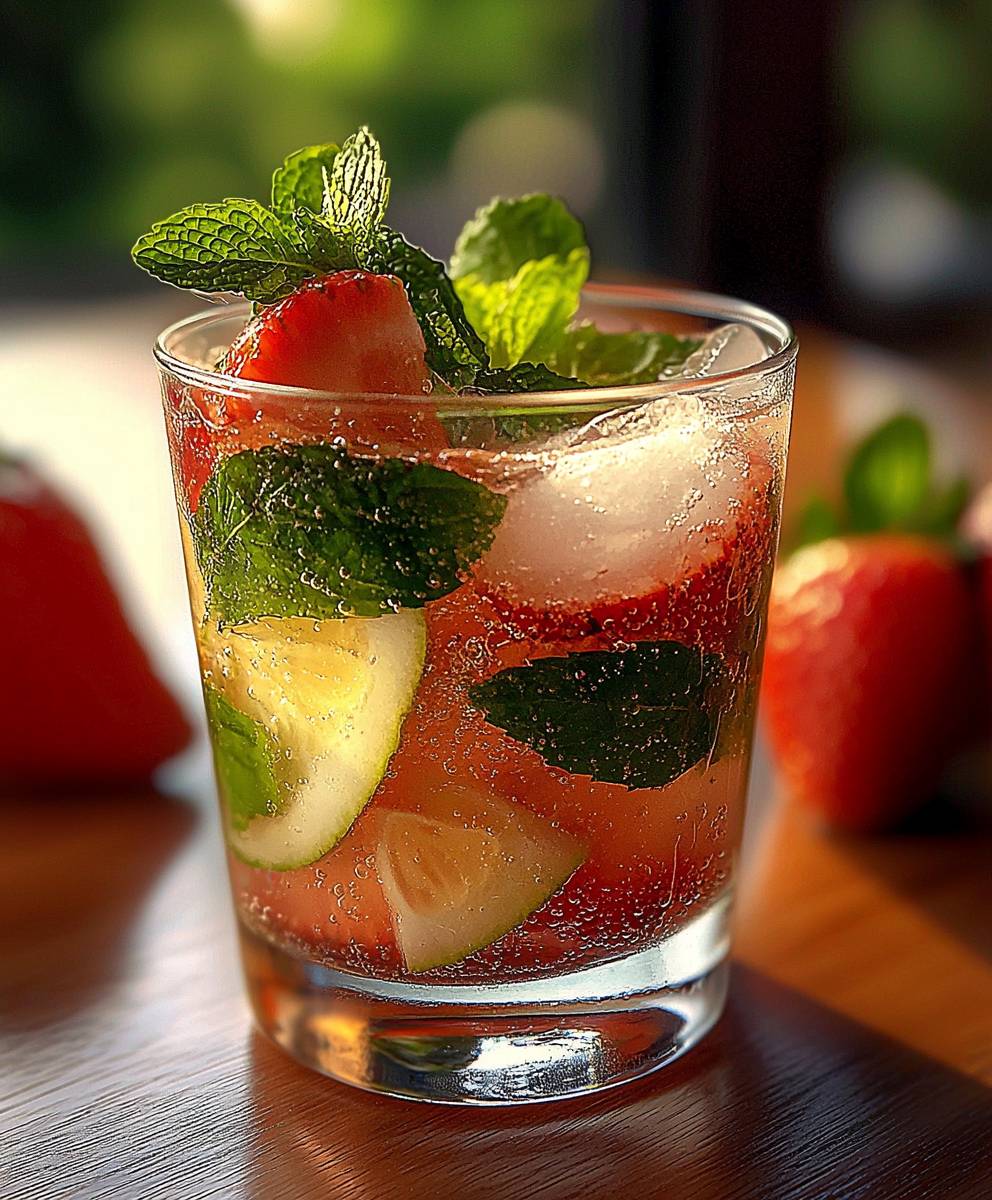 Erdbeer Mojito mit Rum