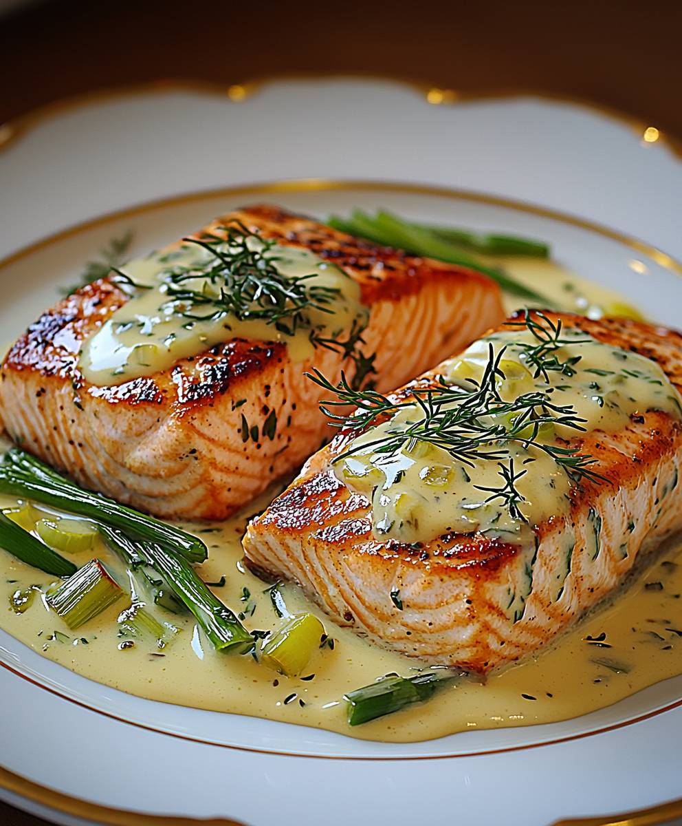 Lachs Frühlingszwiebel Sahnesoße