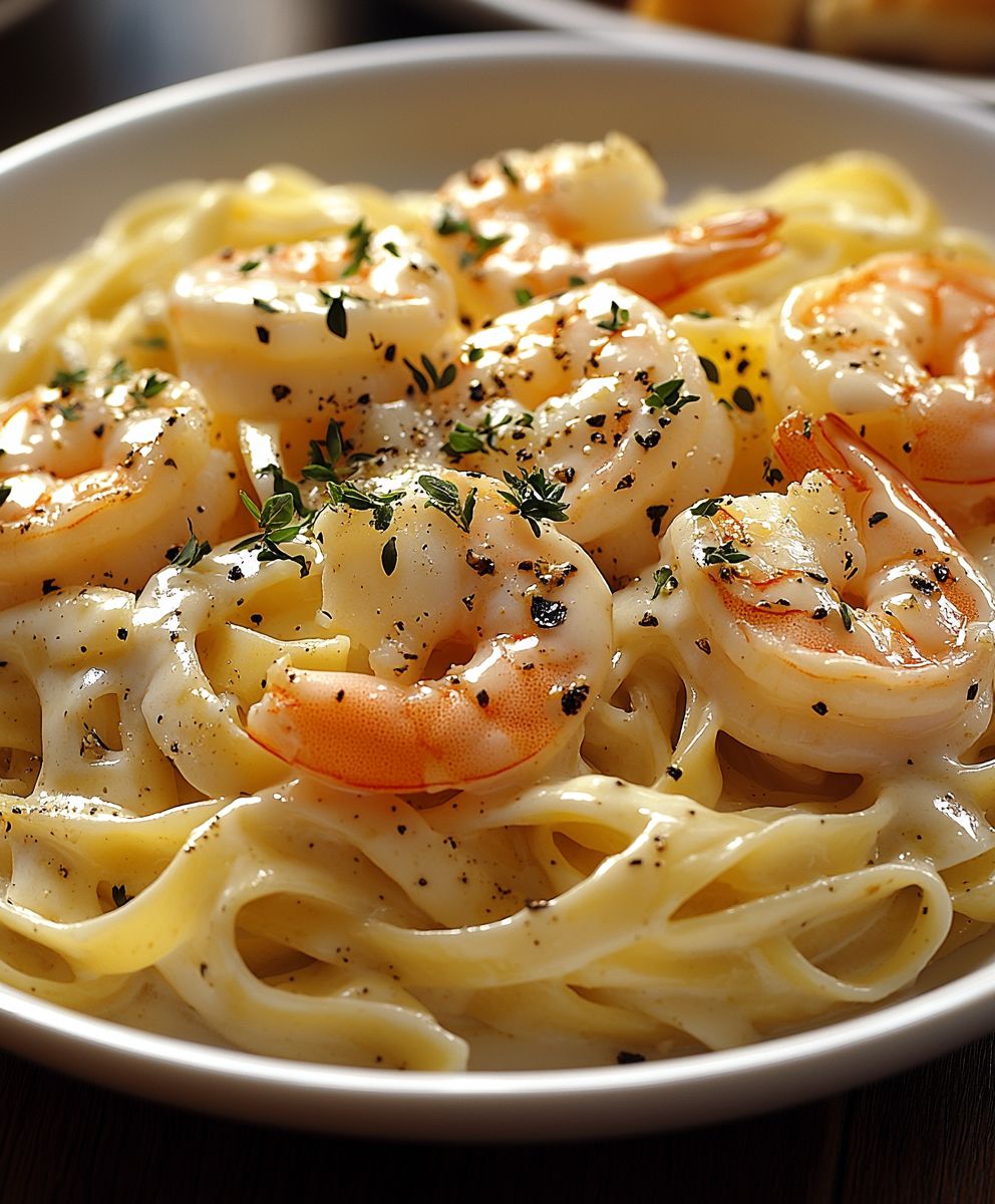 Fettuccine Alfredo Garnelen