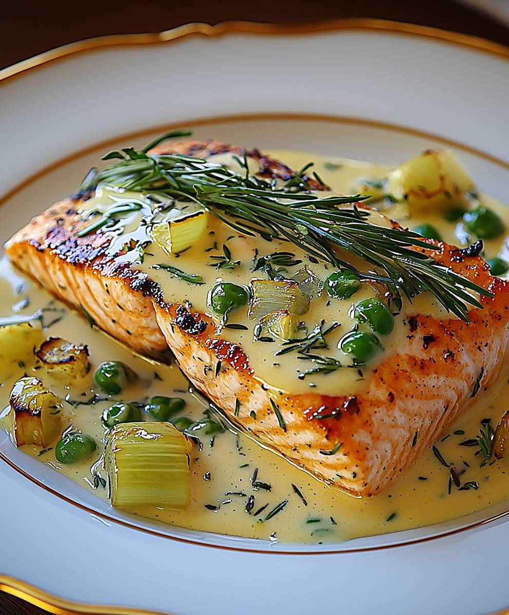 Lachs Frühlingszwiebel Sahnesoße