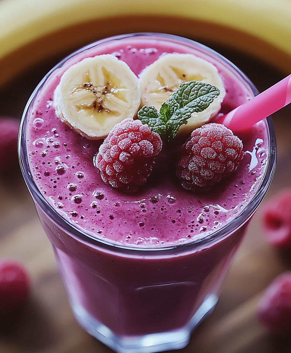 Gefrorener Bananen Beeren Powerdrink