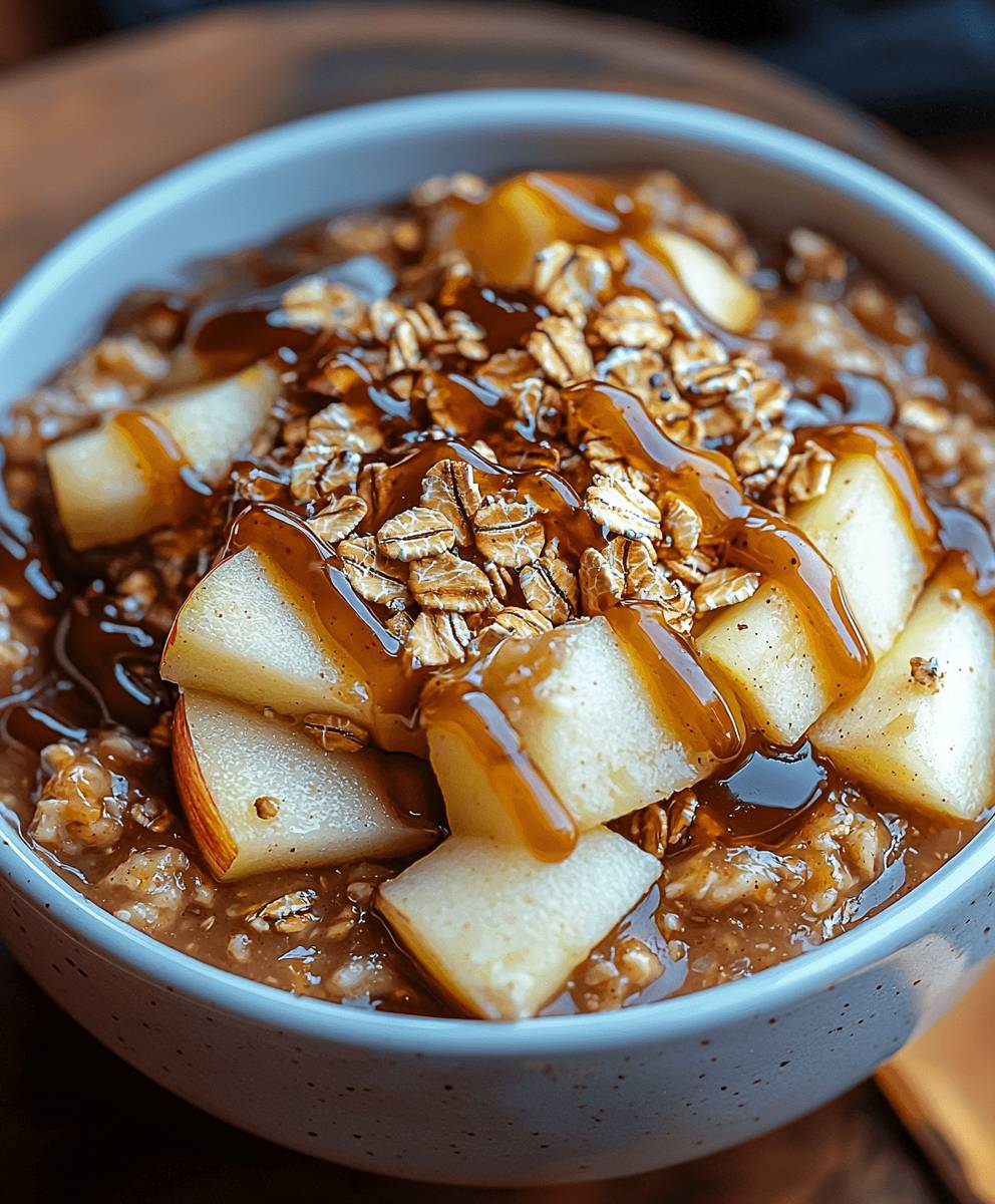 Karamell Apfel Haferflocken Overnight