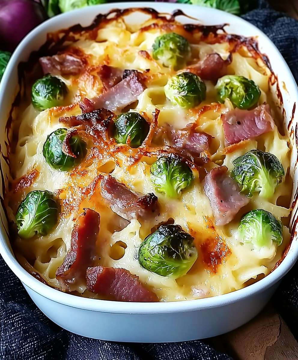 Spätzleauflauf Rosenkohl Kasseler