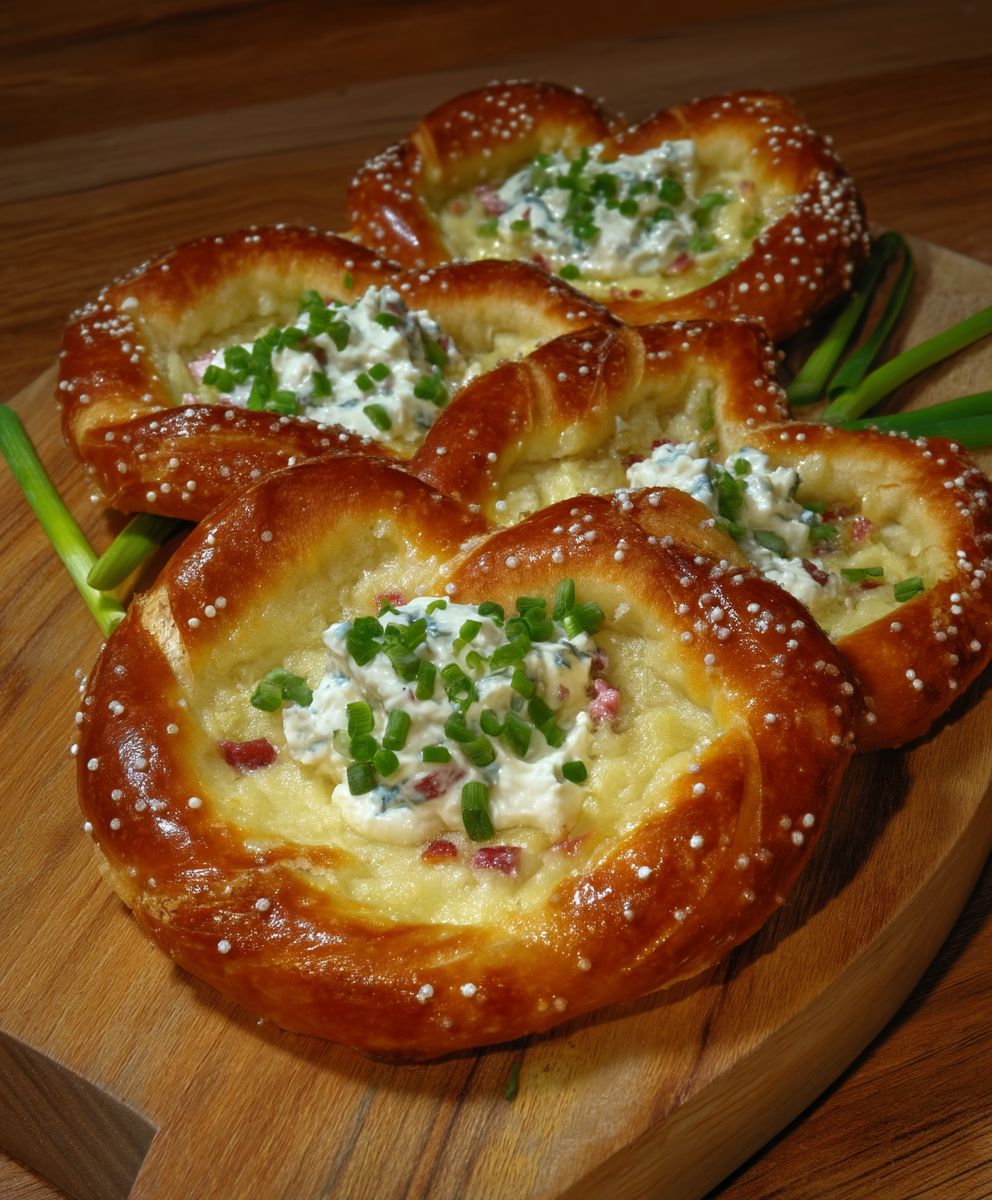 Flammkuchen Brezeln mit Schmand