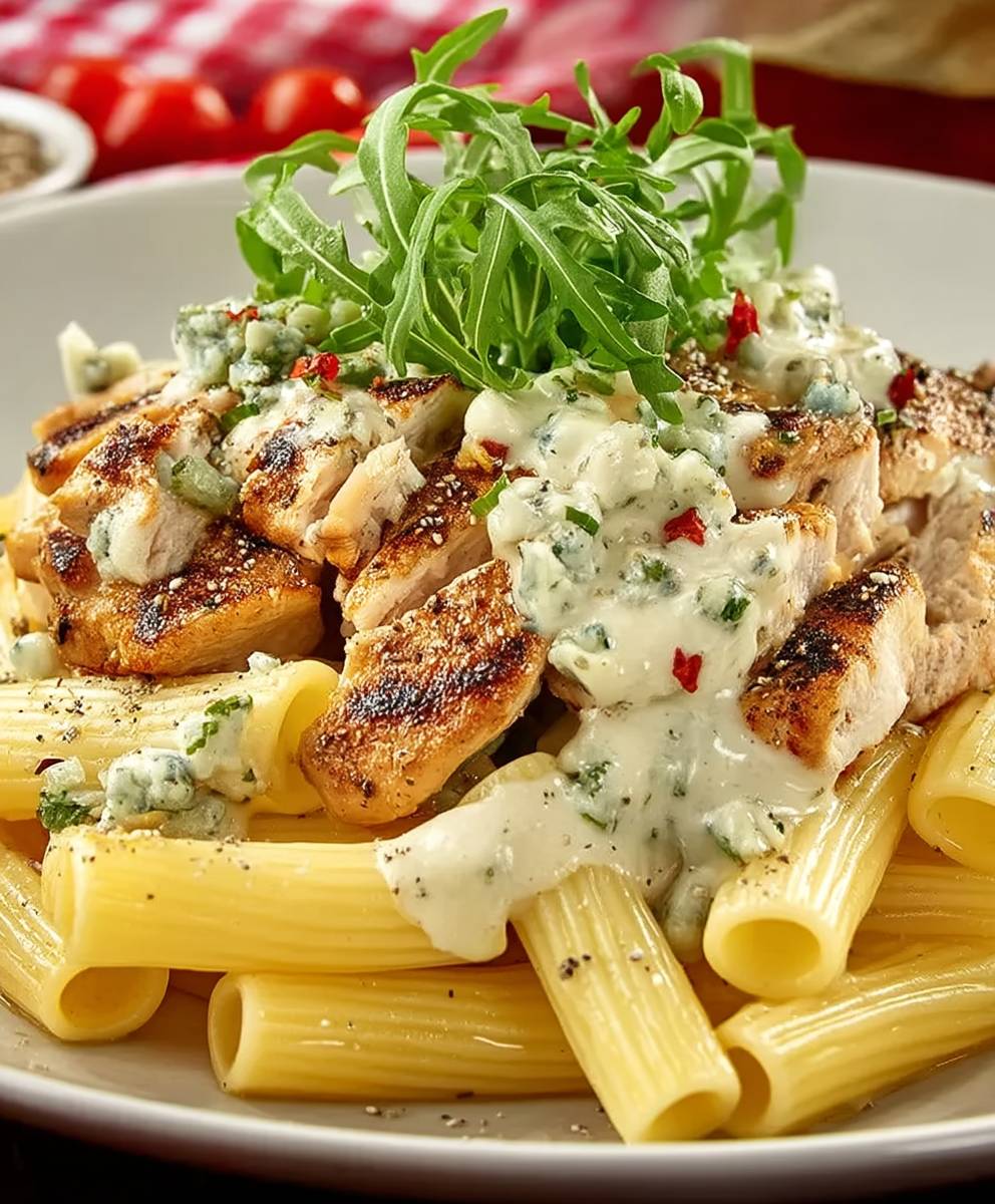 Rigatoni Hähnchenbrust Gorgonzolasauce