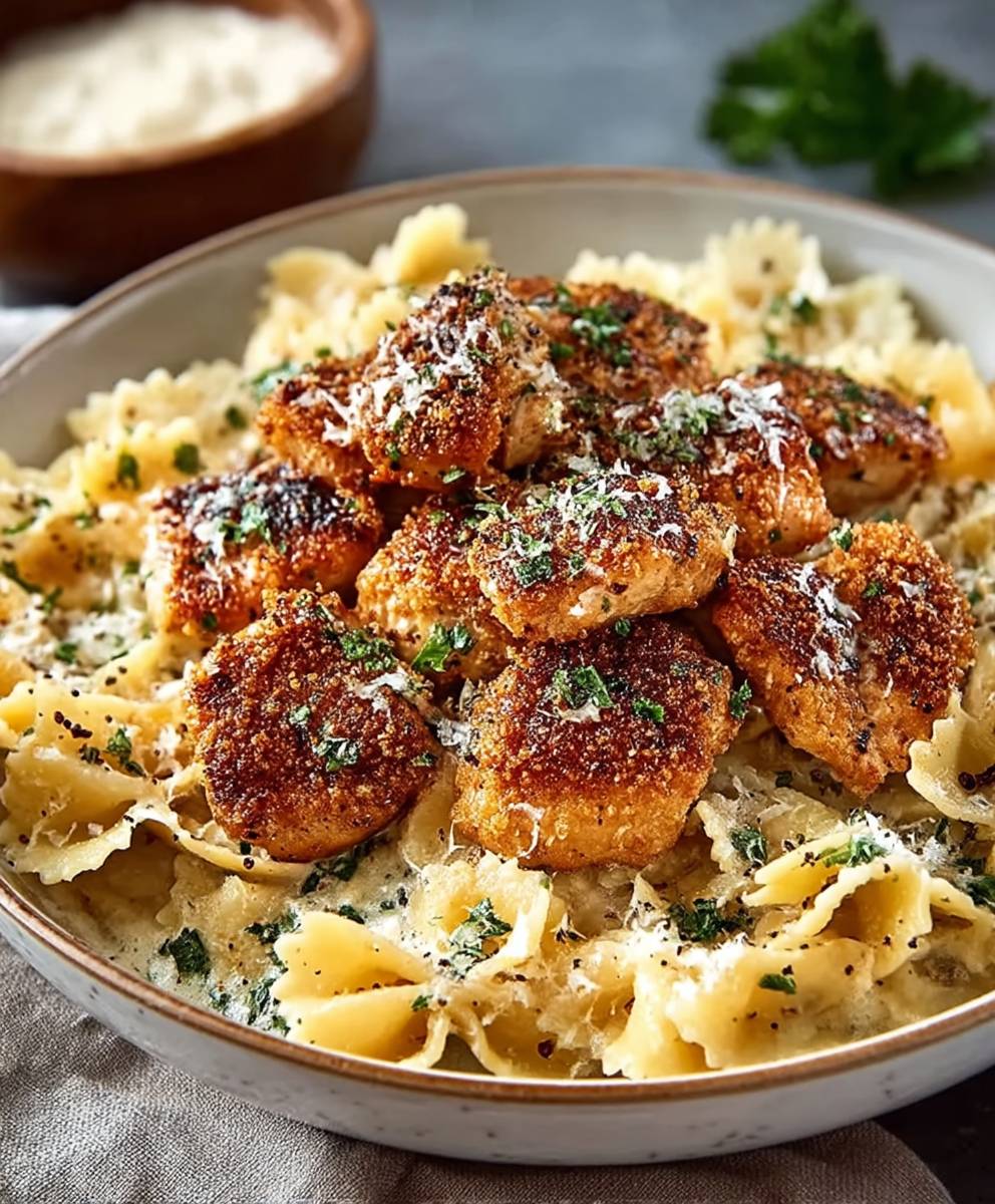 Knoblauchbutter Hähnchen Pasta