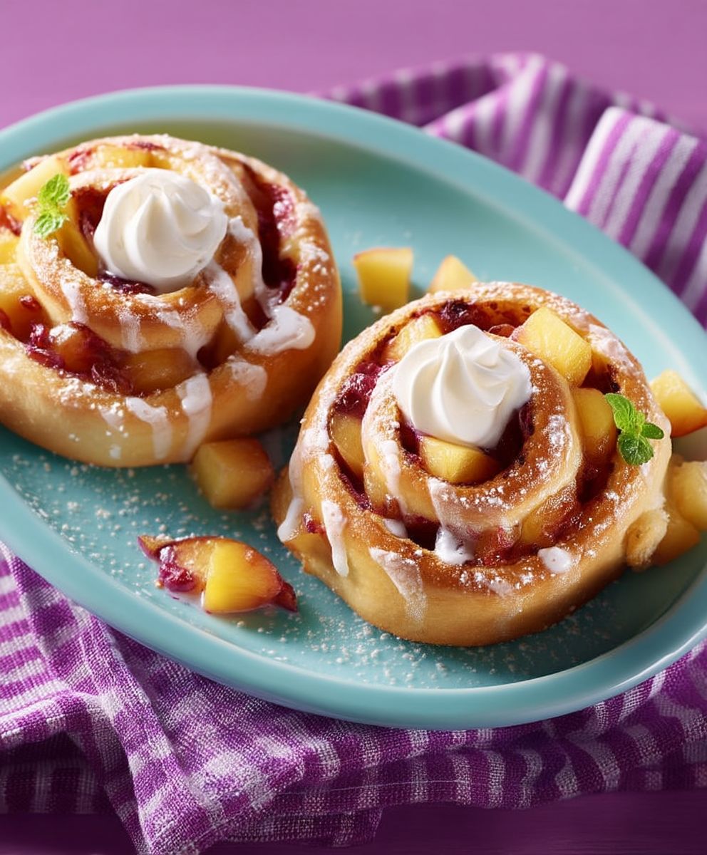 Pfirsich Teigschnecken backen