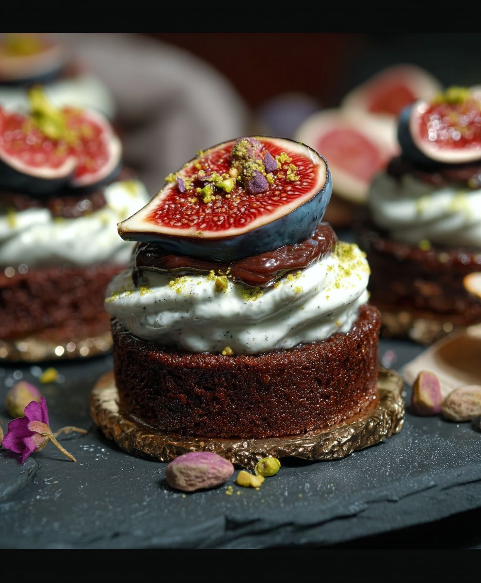 Schoko Feigen Törtchen Pistaziencreme