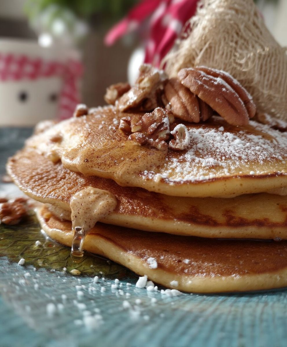 Amerikanische Pancakes Zimt Butter Pecannüsse