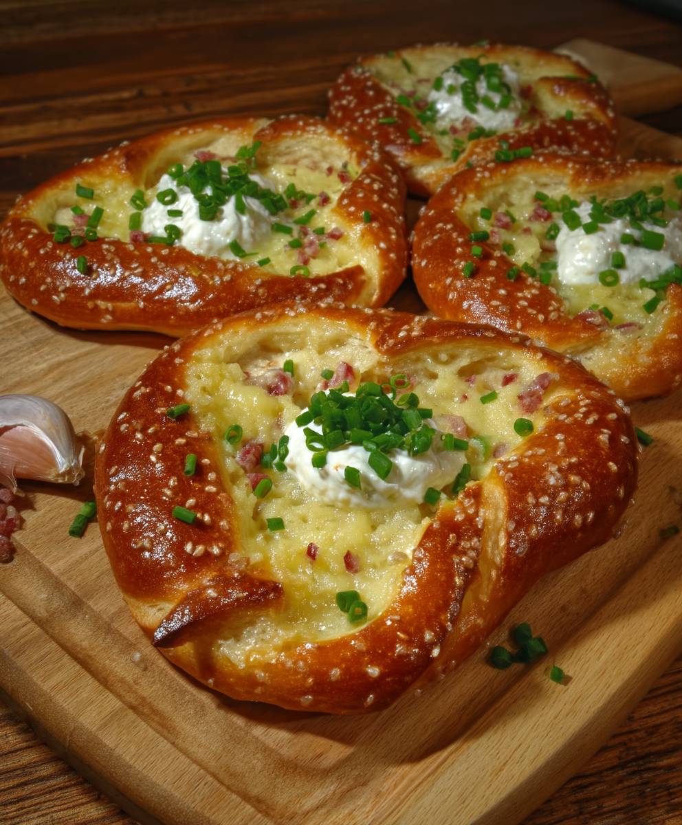 Flammkuchen Brezeln mit Schmand