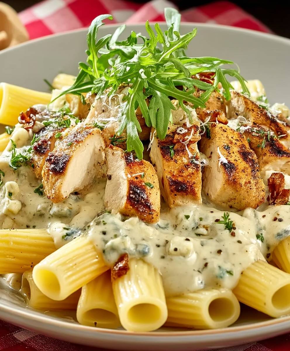 Rigatoni Hähnchenbrust Gorgonzolasauce