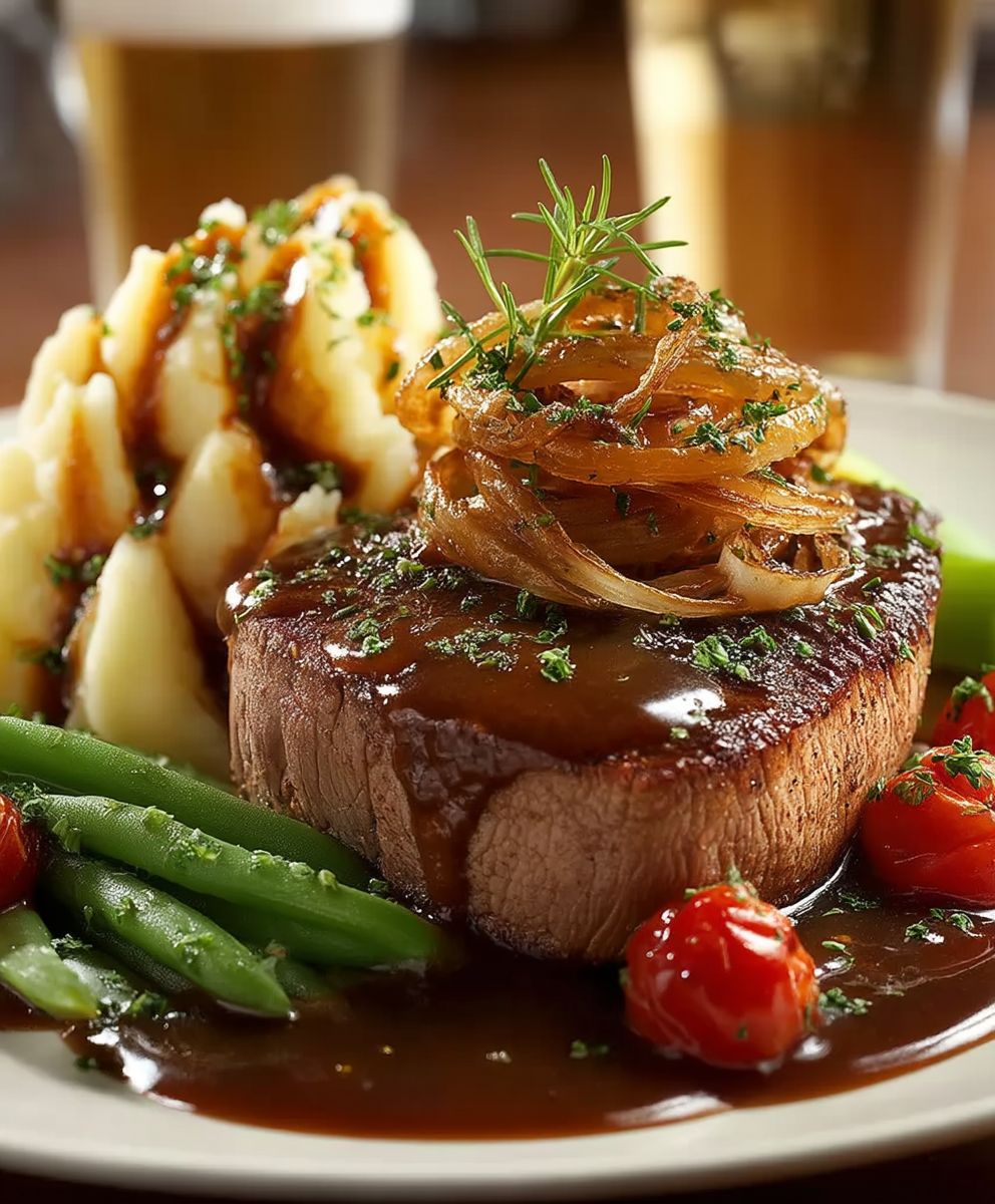 Kalbsfilet Bier Zwiebel Sauce