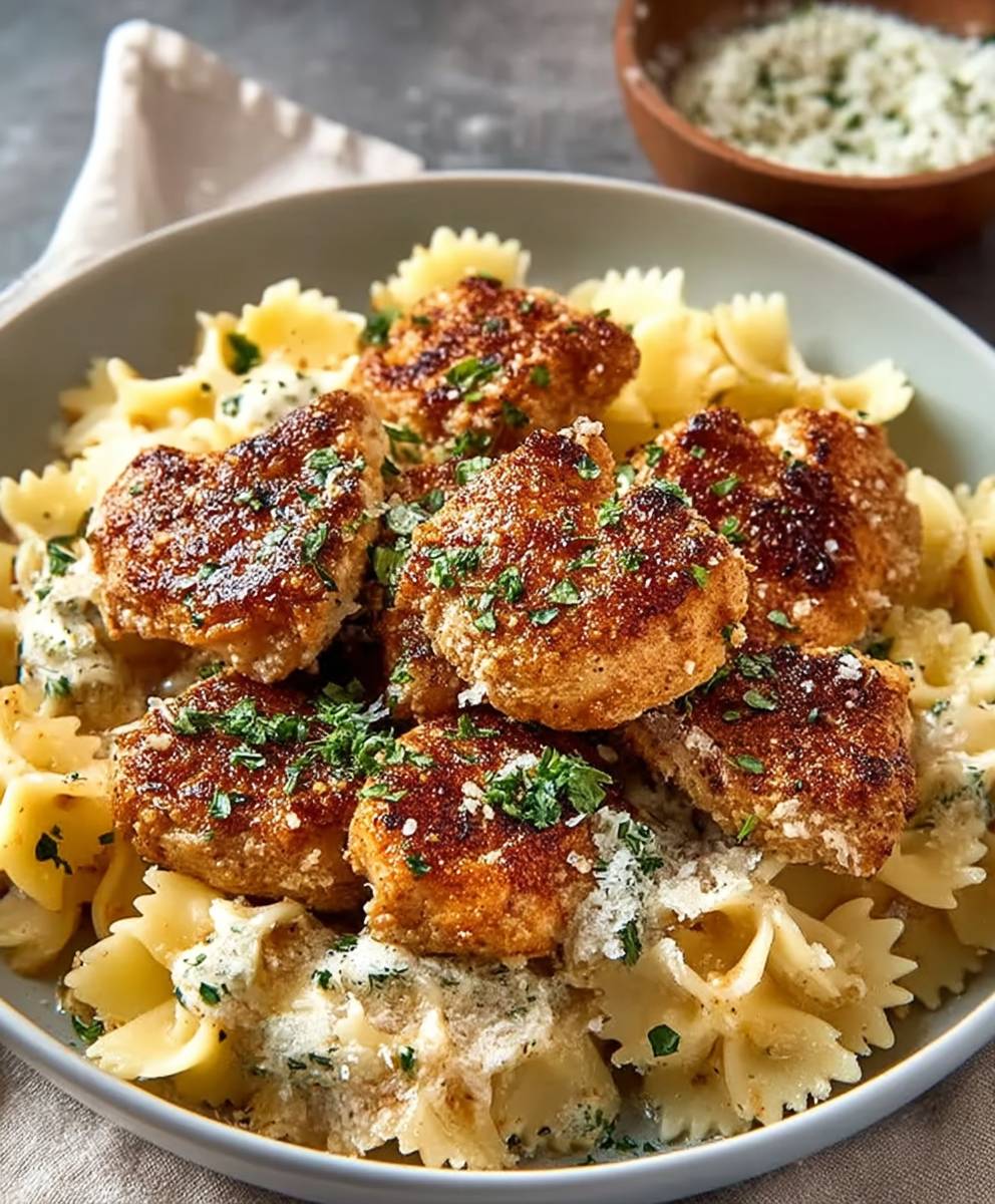 Knoblauchbutter Hähnchen Pasta