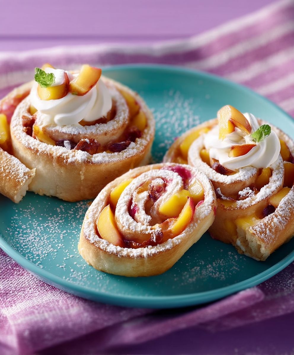 Pfirsich Teigschnecken backen