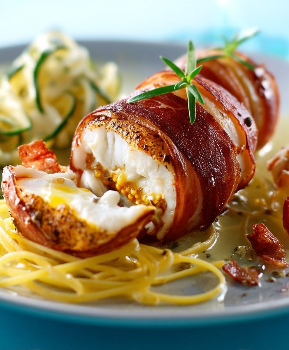 Seeteufel mit Schinken