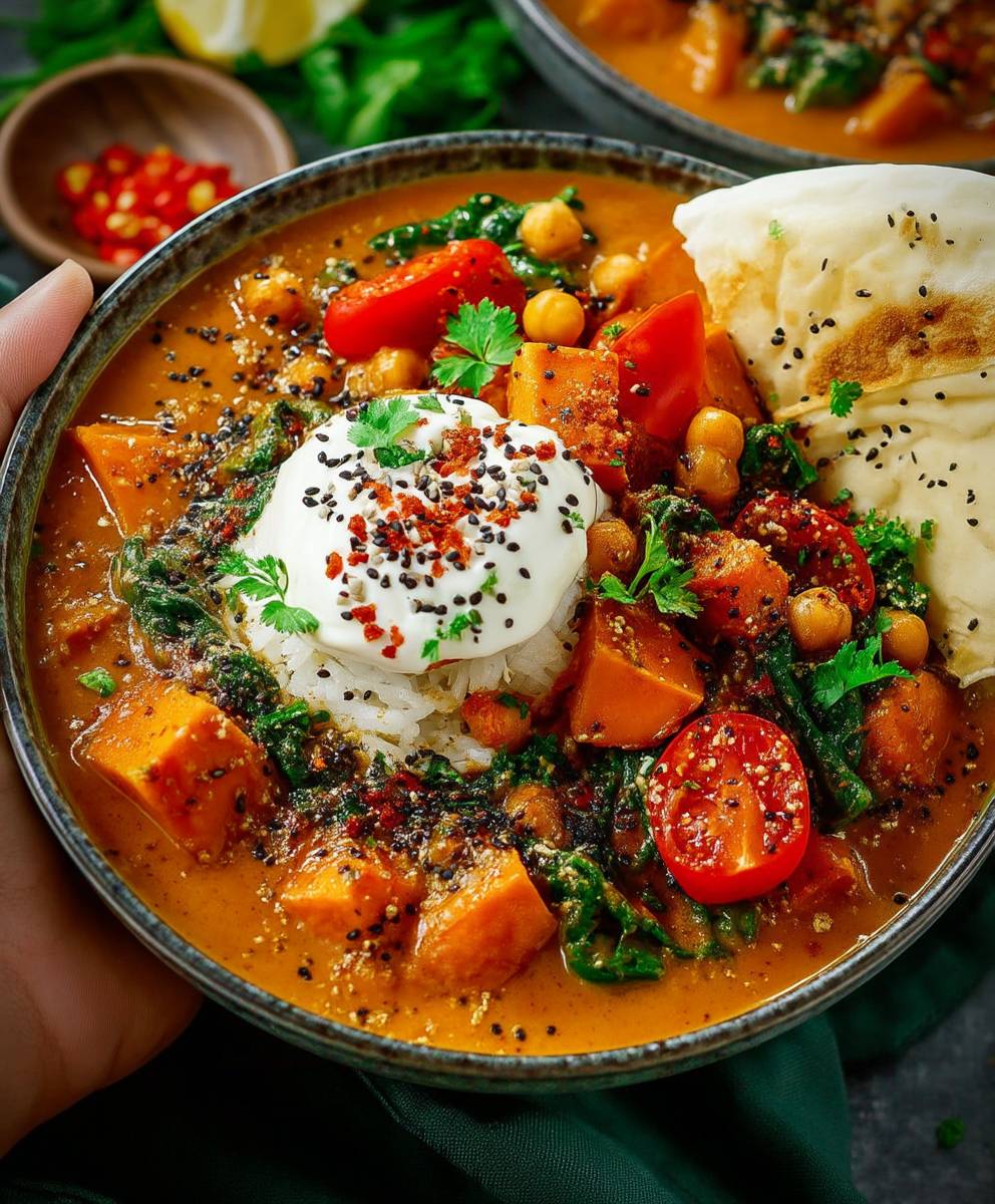 Süßkartoffel Curry Kichererbsen