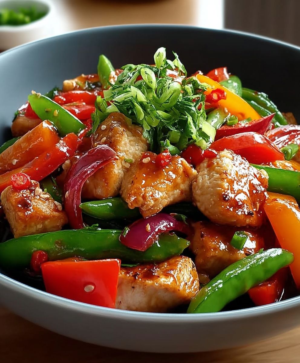 Süßes Chili Hähnchen Pfanne