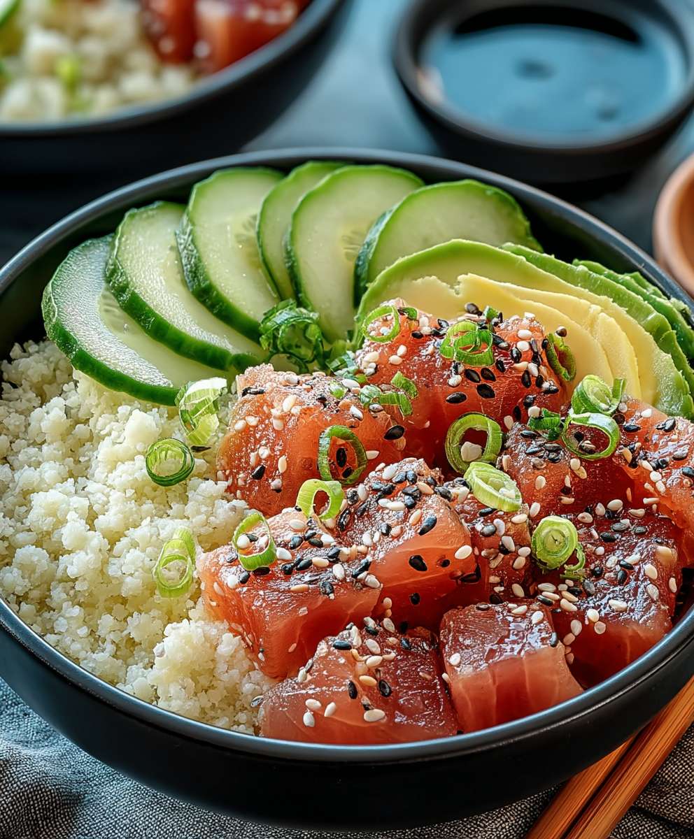 Würzige Thunfisch Bowls Blumenkohlreis