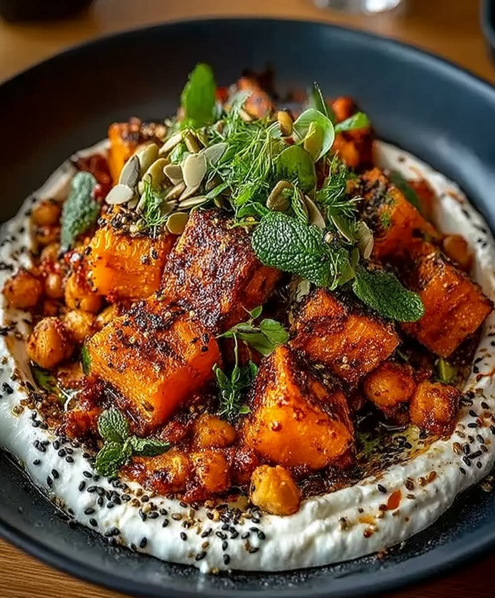Harissa Karotten Kichererbsen Tofu
