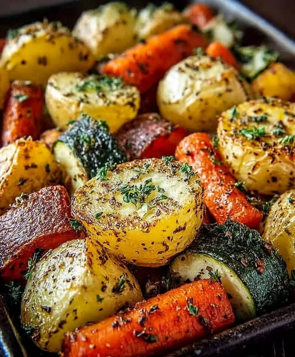 Knoblauch Kräuter Röstkartoffeln Gemüse