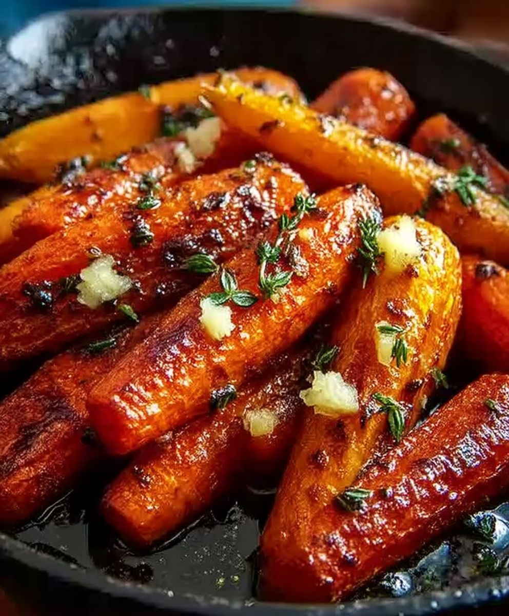 Honig Knoblauch Röstkarotten