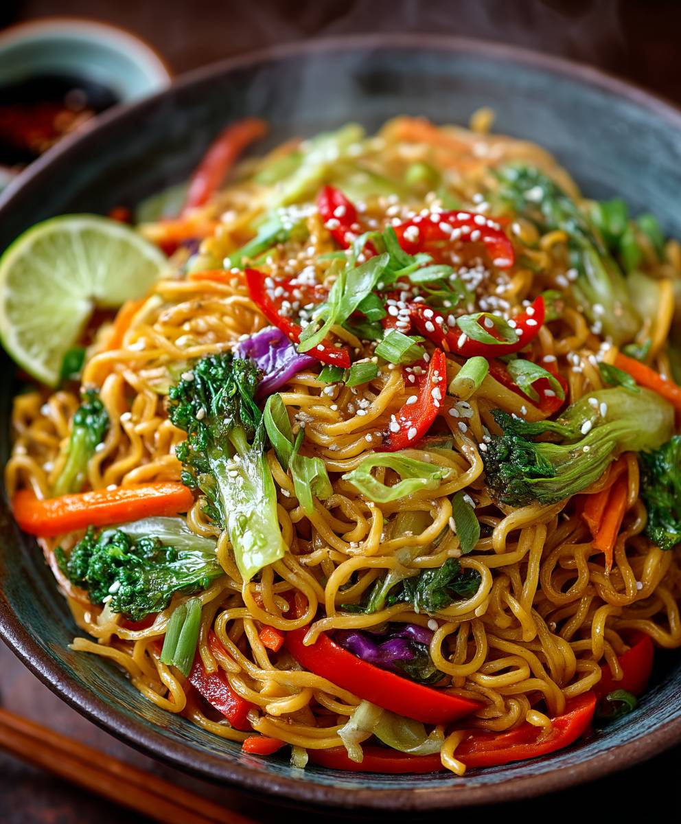 Gebratene Nudeln mit Gemüse