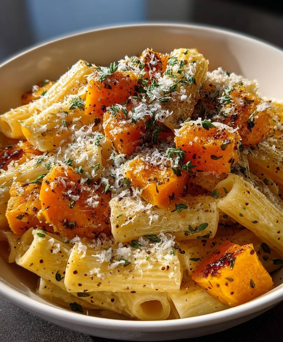 Butternut Kürbis Pasta schnell zubereiten