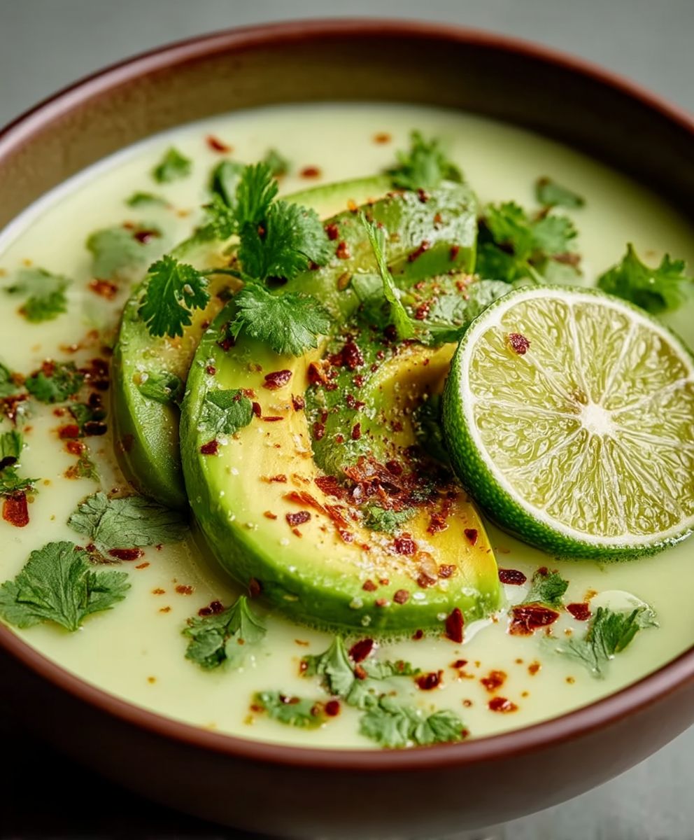 Limetten Kokos Suppe Avocado