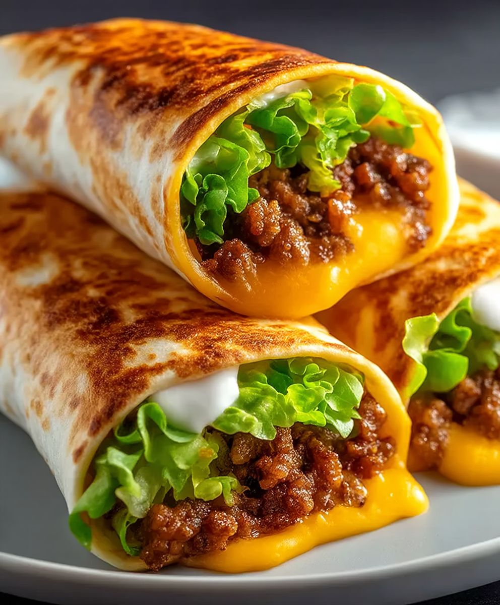 Air Fryer Cheeseburger Wraps