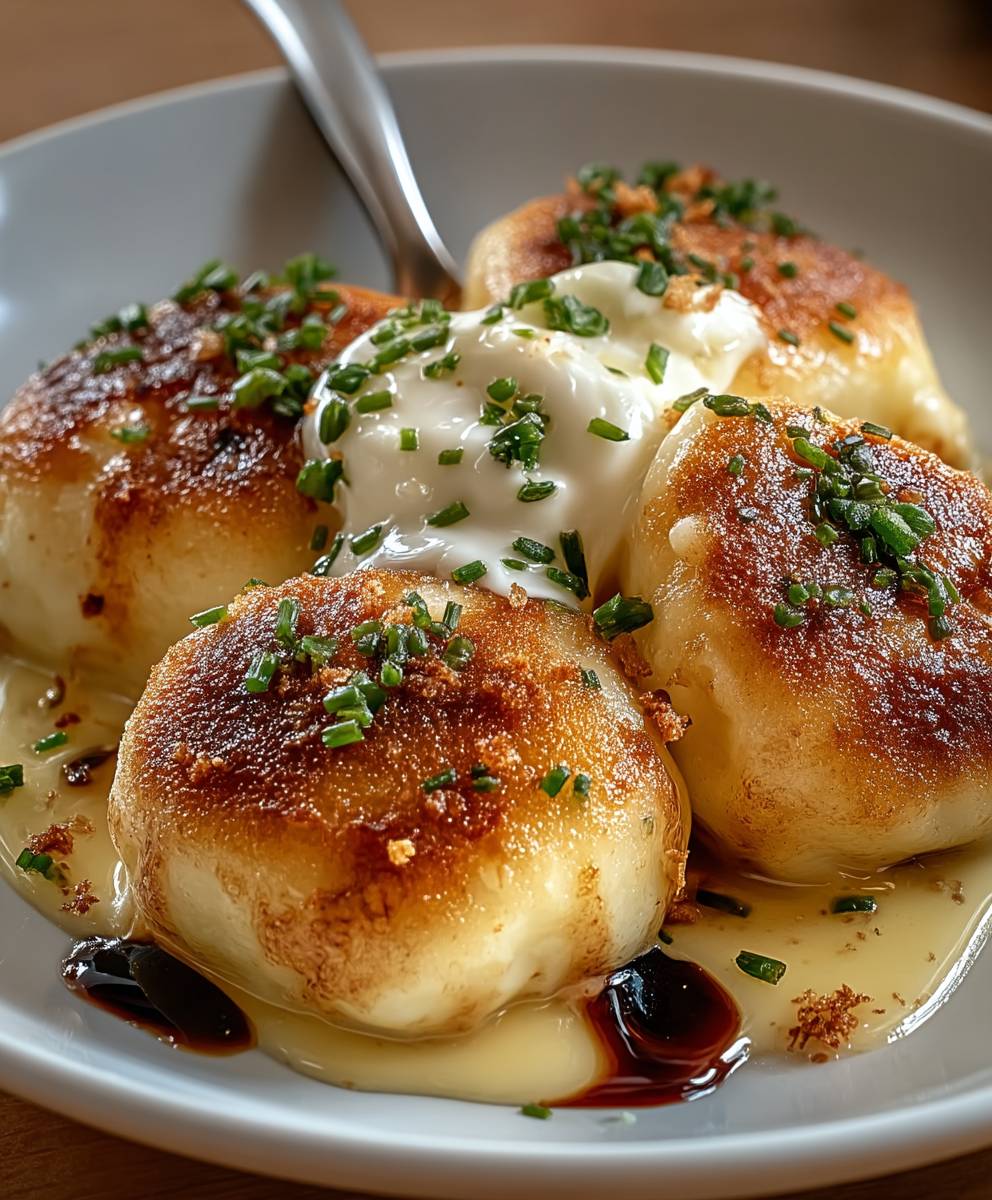 Gebratene Hüttenkäseknödel
