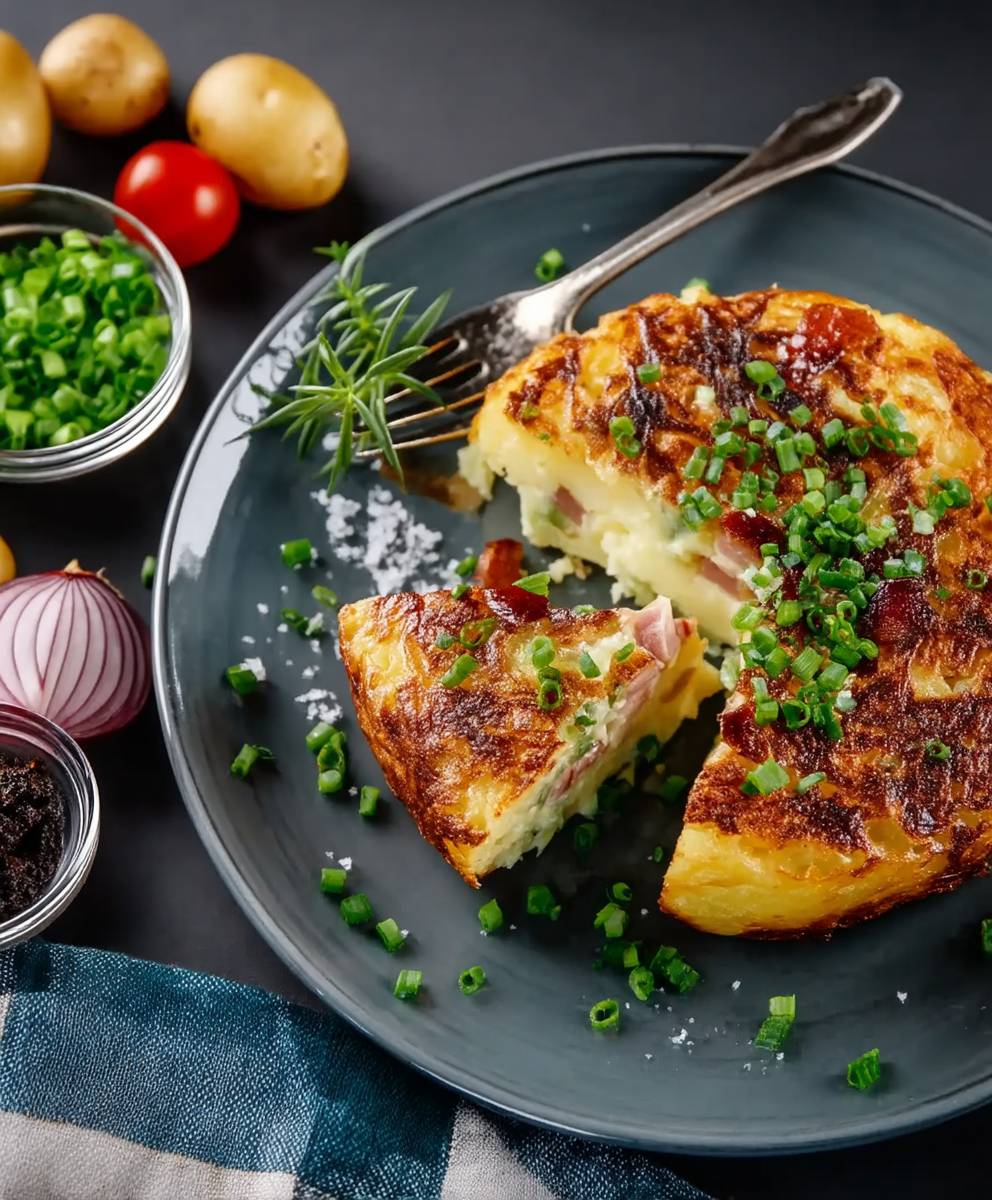 Kartoffelkuchen mit Schinken