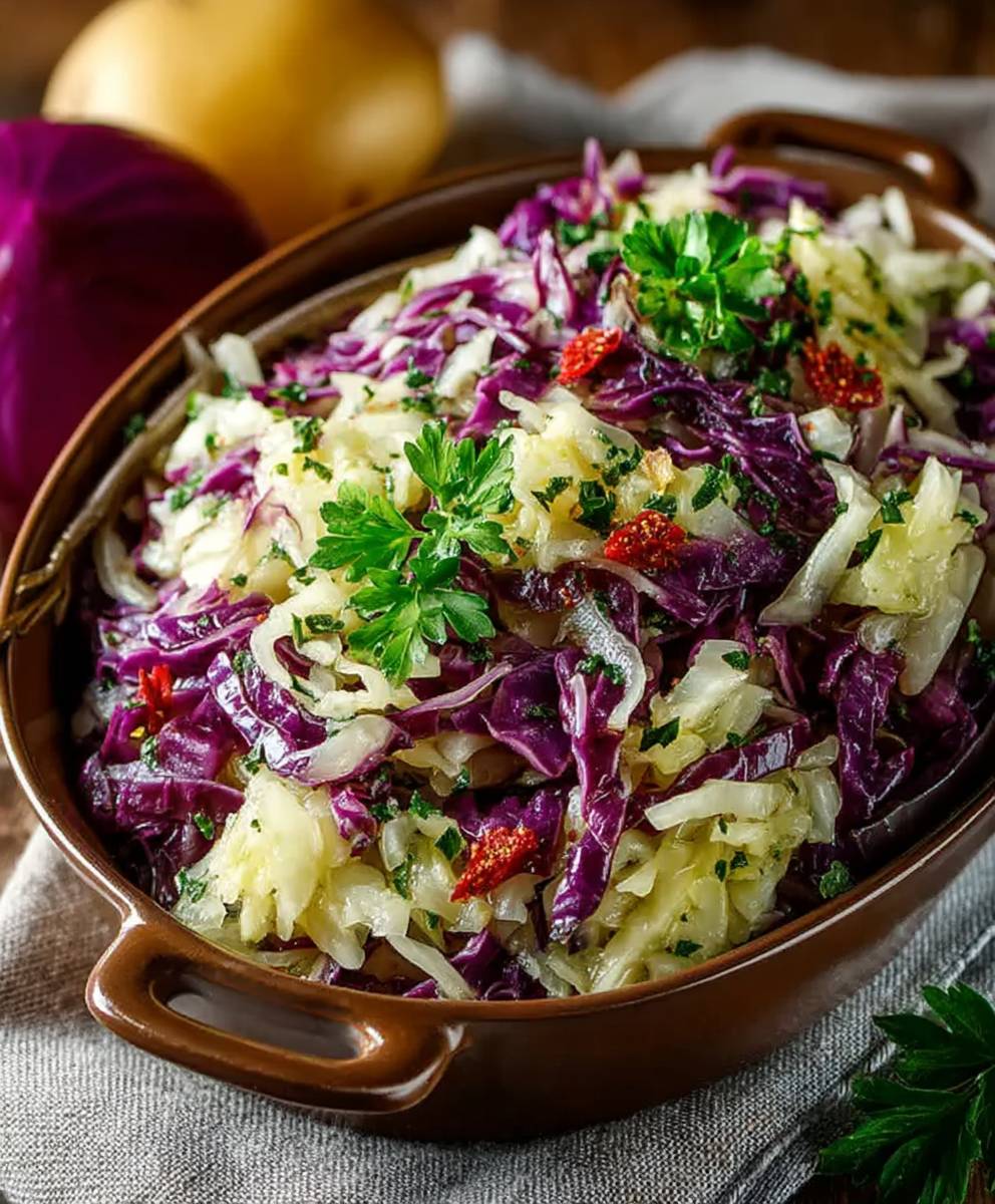 Rotkrautsalat mit Zwiebeln