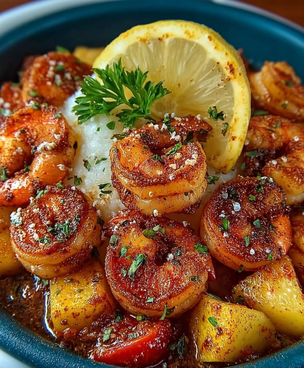 Zitronen Cajun Garnelen