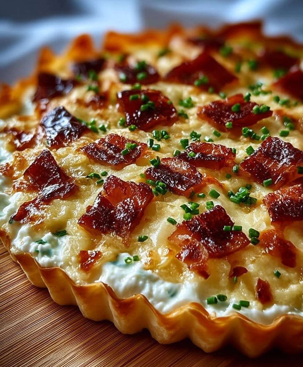 Quark Flammkuchen backen