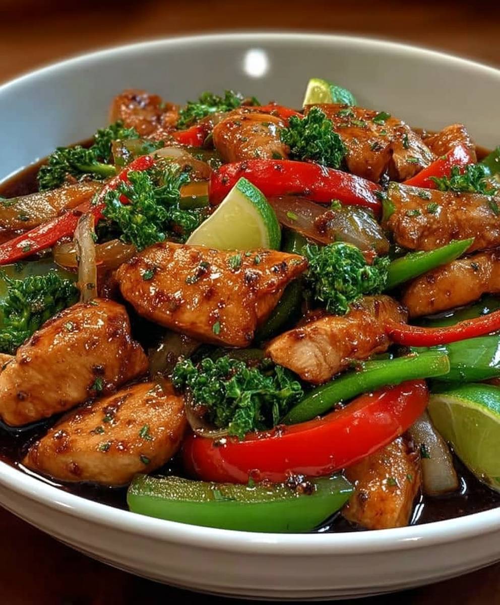 Chili Limetten Hähnchen Pfanne