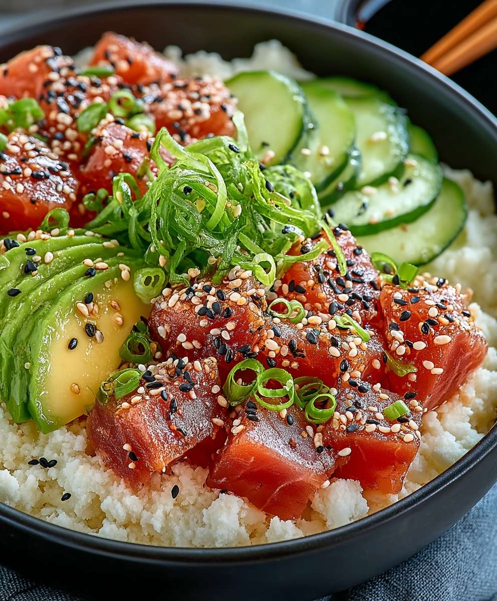 Würzige Thunfisch Bowls Blumenkohlreis