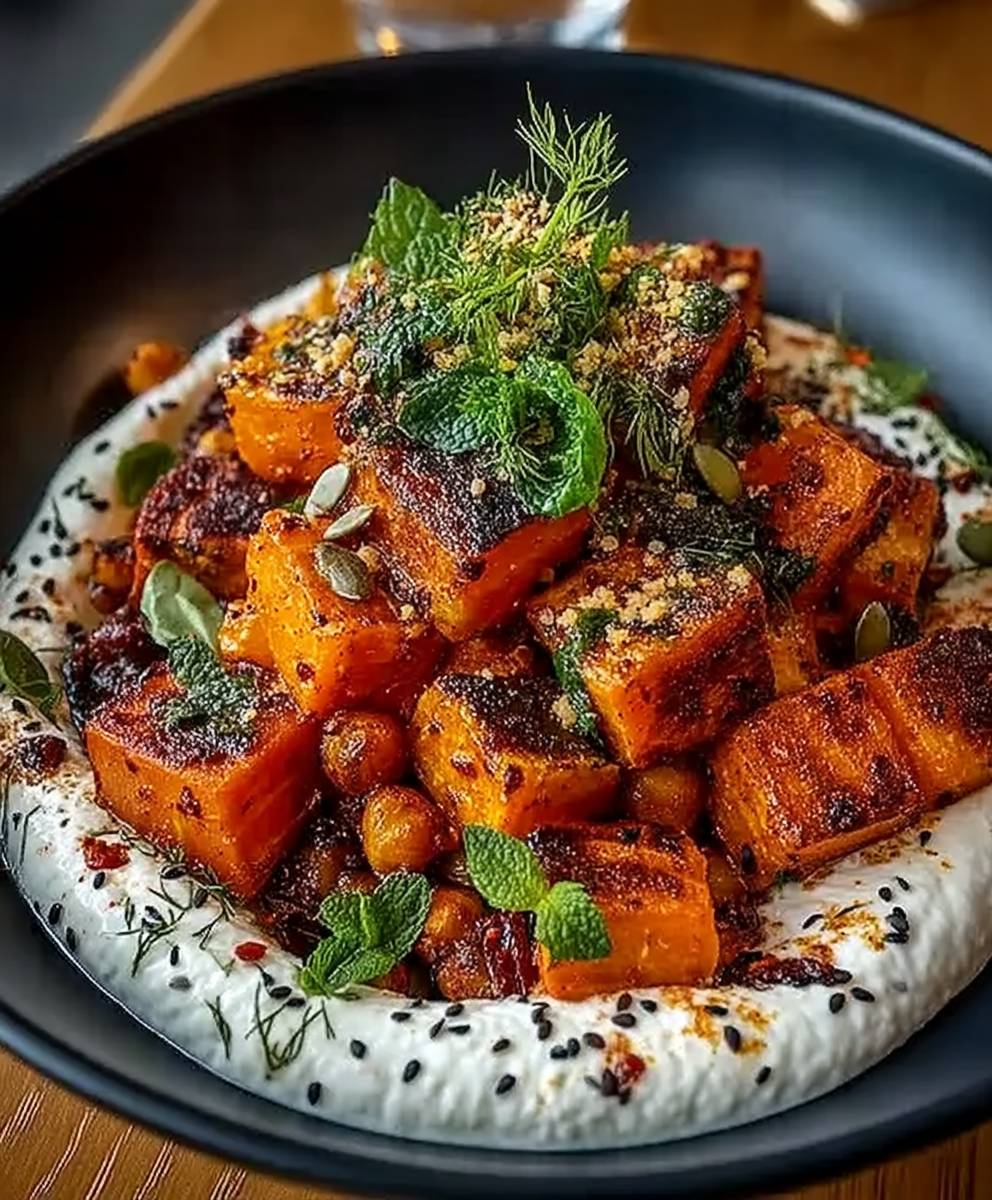 Harissa Karotten Kichererbsen Tofu