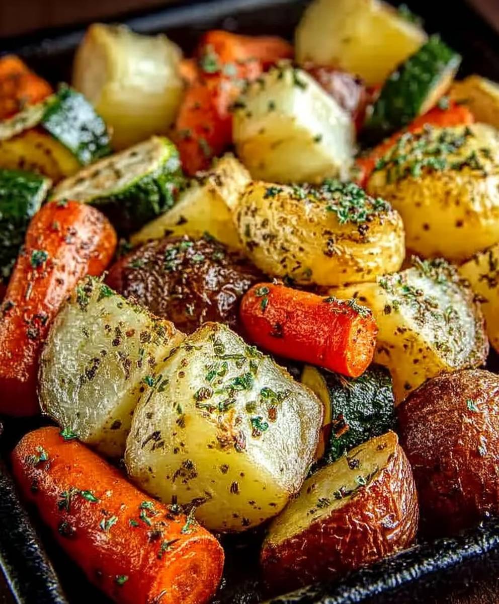Knoblauch Kräuter Röstkartoffeln Gemüse