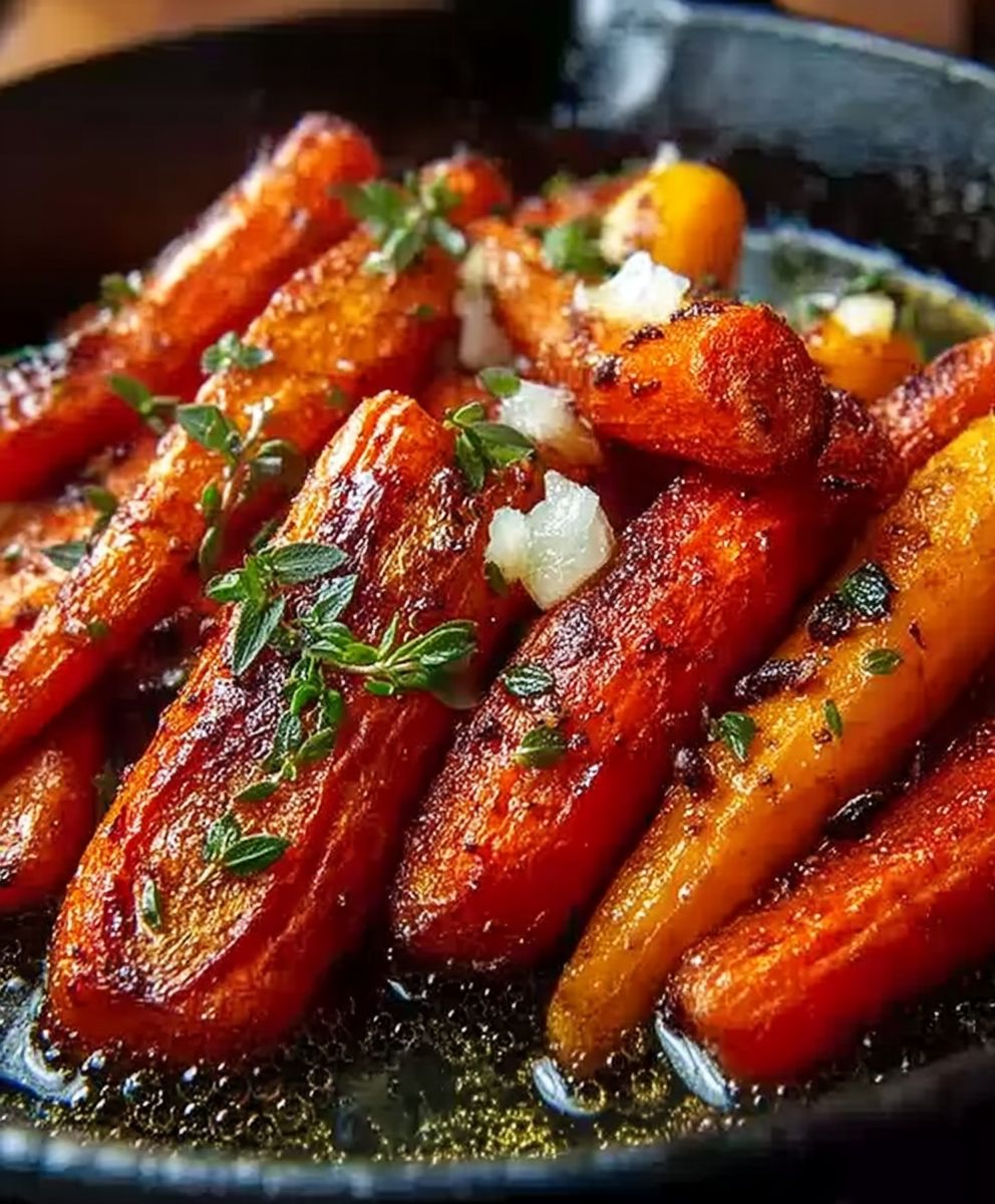 Honig Knoblauch Röstkarotten