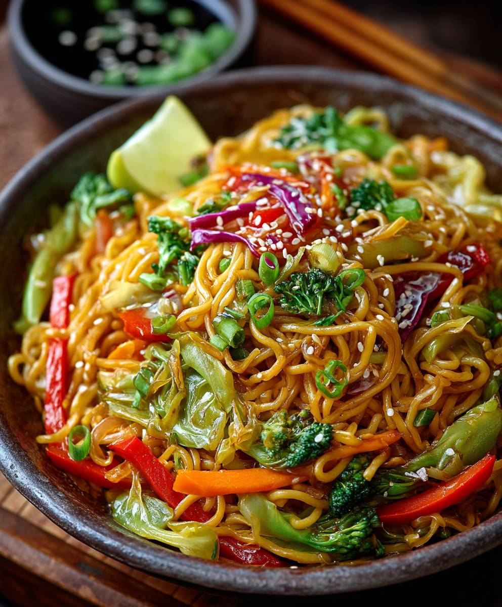 Gebratene Nudeln mit Gemüse