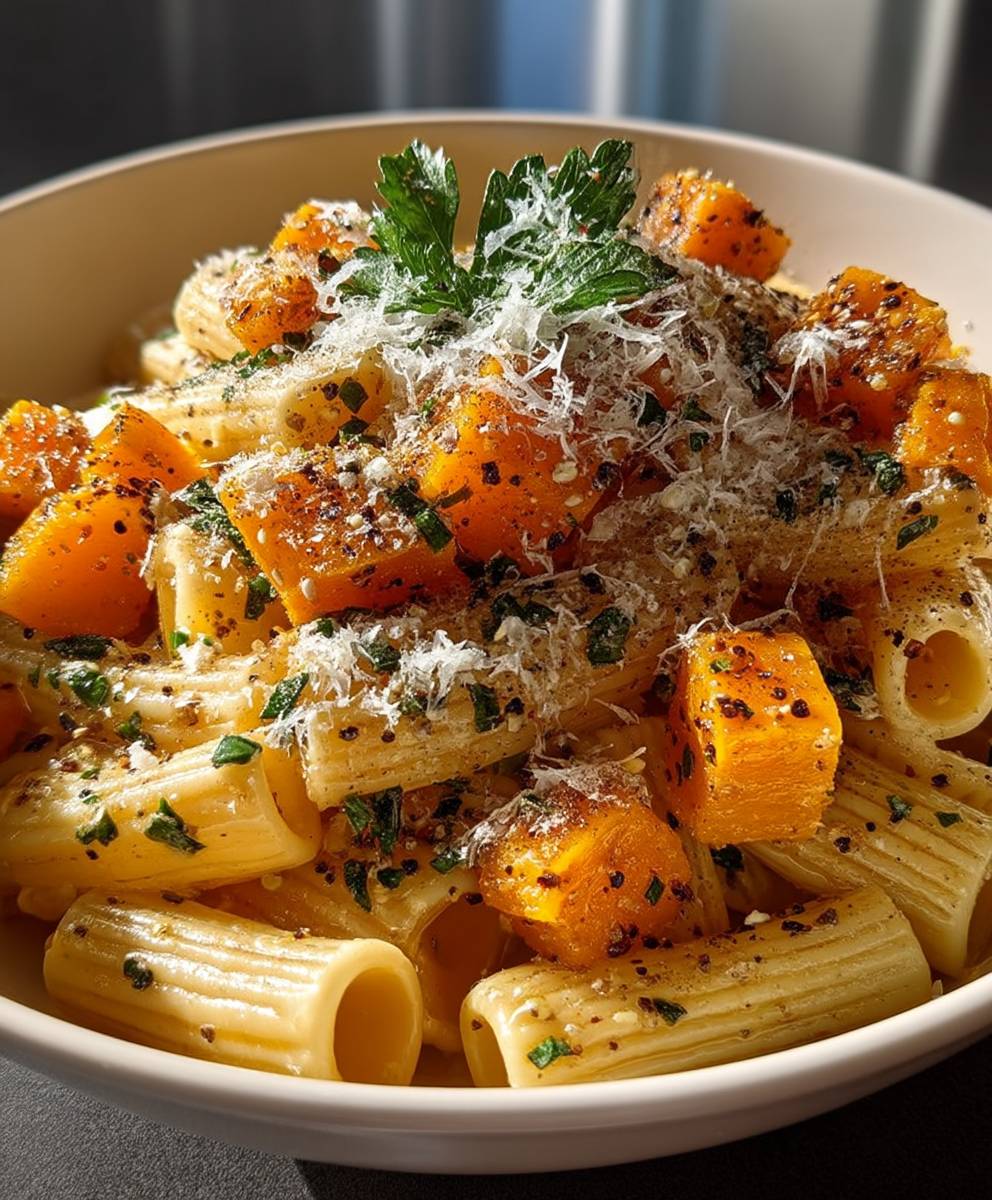 Butternut Kürbis Pasta schnell zubereiten