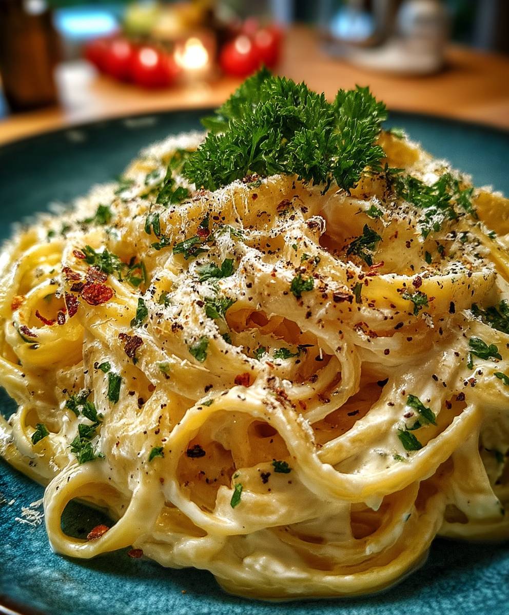Vegane Alfredo Pasta schnell