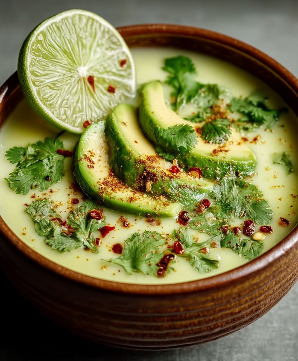 Limetten Kokos Suppe Avocado