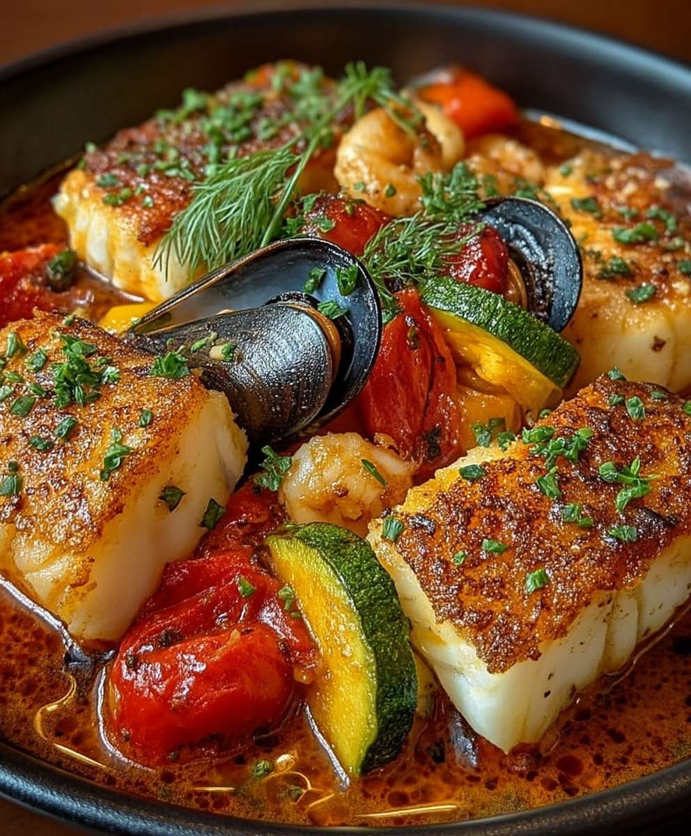 Fisch Zarzuela saisonales Gemüse