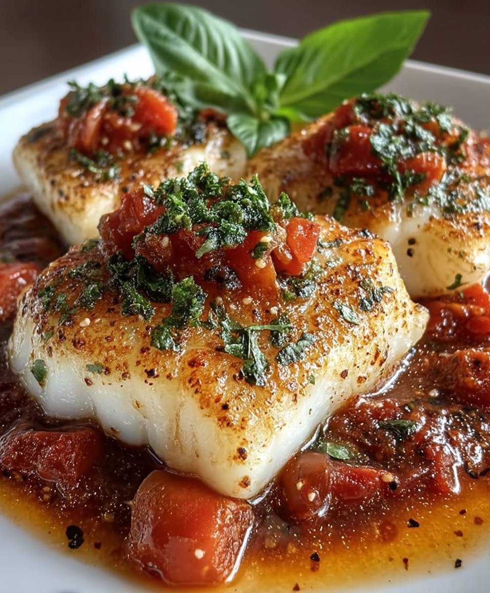 Mediterraner Kabeljau in Sauce