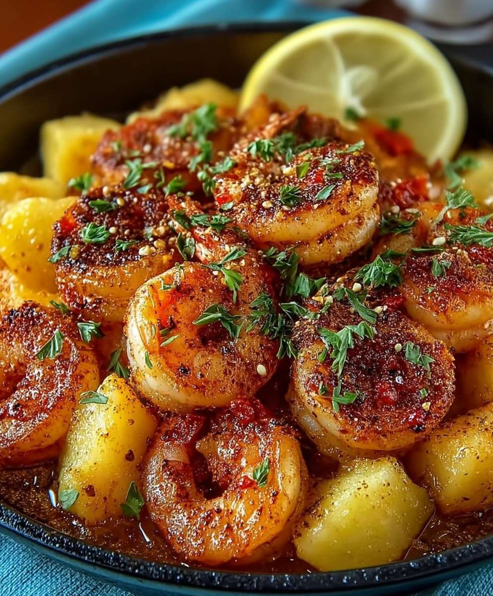 Zitronen Cajun Garnelen