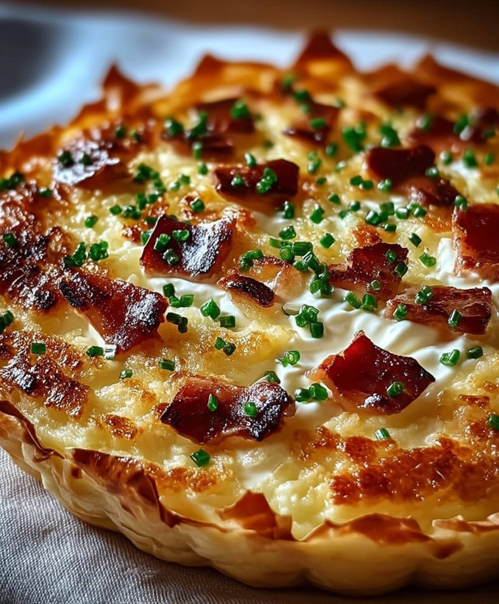 Quark Flammkuchen backen