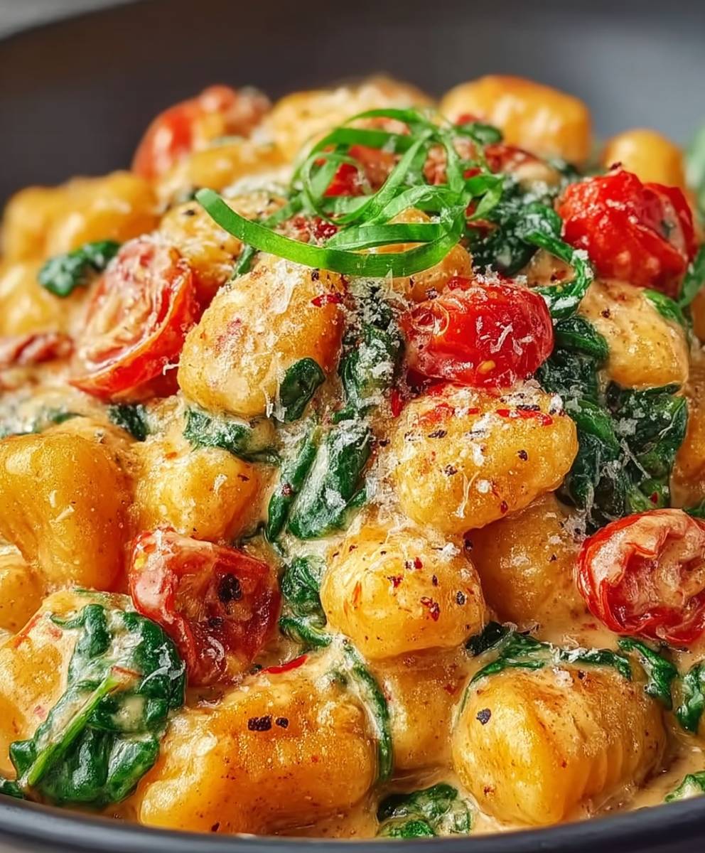 Schnelle Gnocchi Pfanne Tomate Spinat