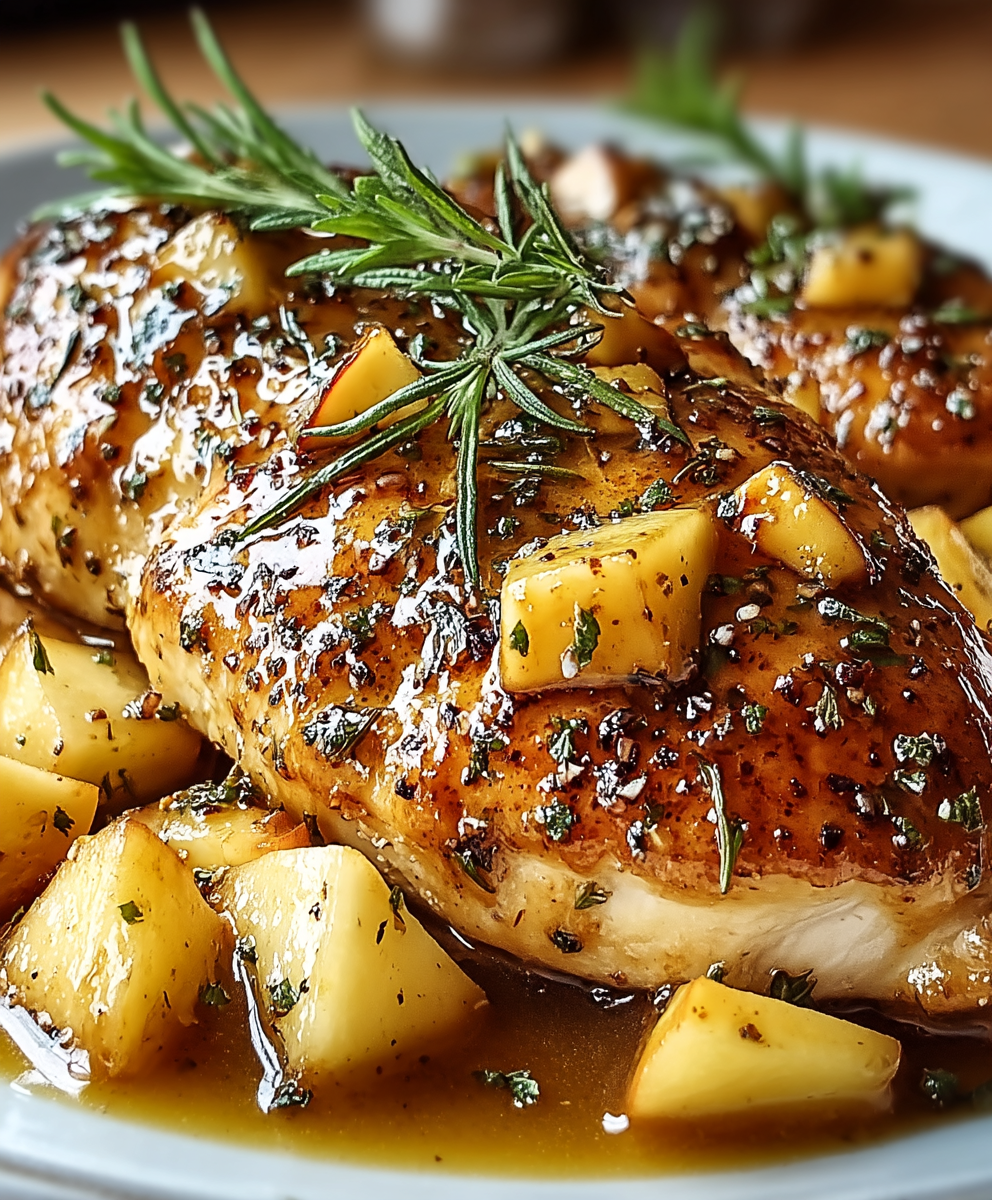 Senf Honig Apfel Hähnchen