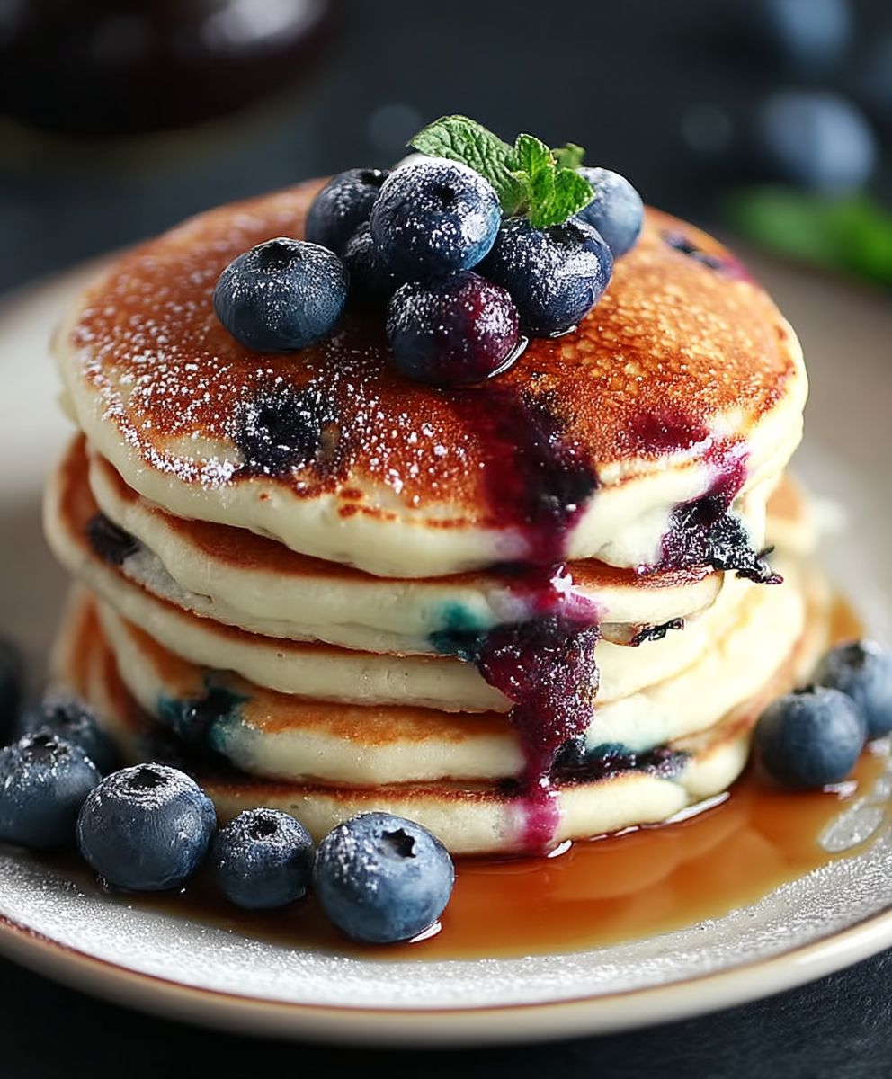 Griechischer Joghurt Heidelbeer Pfannkuchen